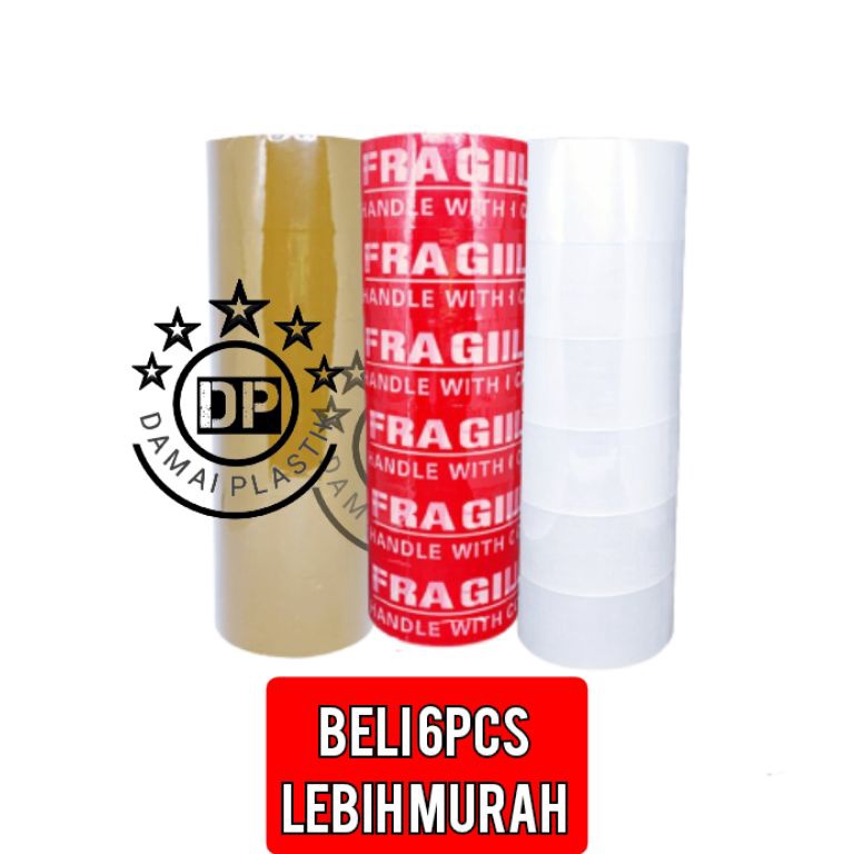 

EIP525 SALE TERBAIK LAKBAN BENING SELOTIP LAKBAN COKLAT FRAGILE 2INCH 45MM 1YRAD 1YR Lakban unboxing video Paket