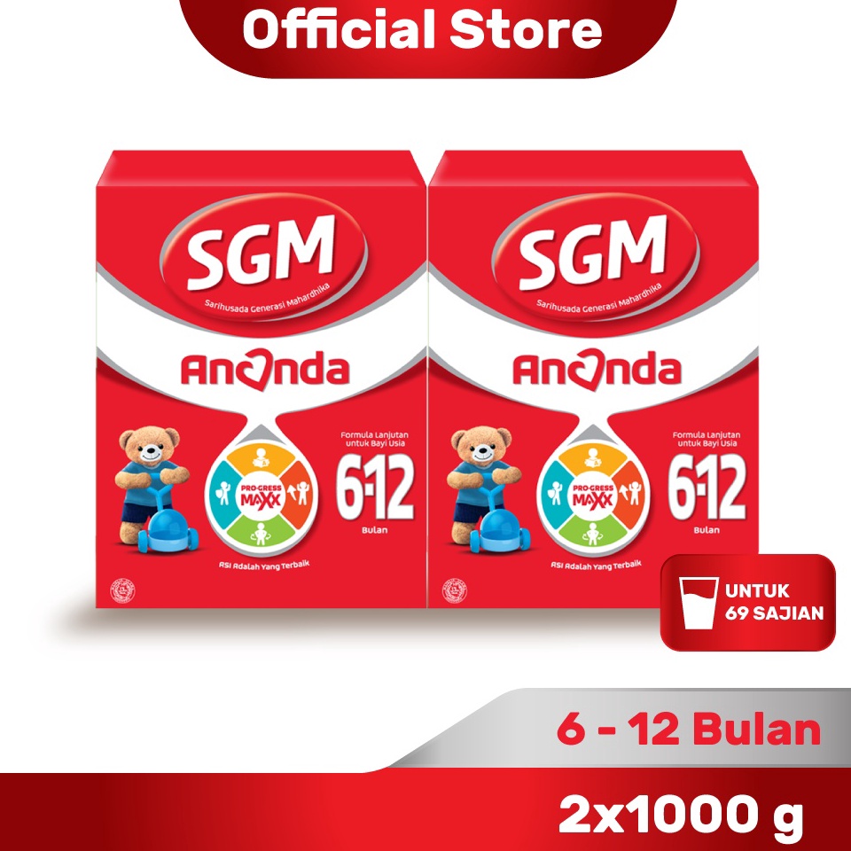FXR391 Terbaru SGM Ananda 2 612 Bulan Formula Bayi Bubuk 1 gr x 2