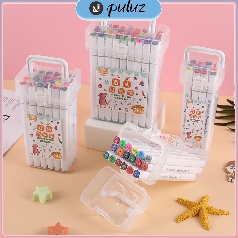 

YVW593 DISKON Spidol Berbasis Minyak Ujung Ganda Set Lengkap Spidol Anak 1248 Warna Pensil Cat Air Set Warna