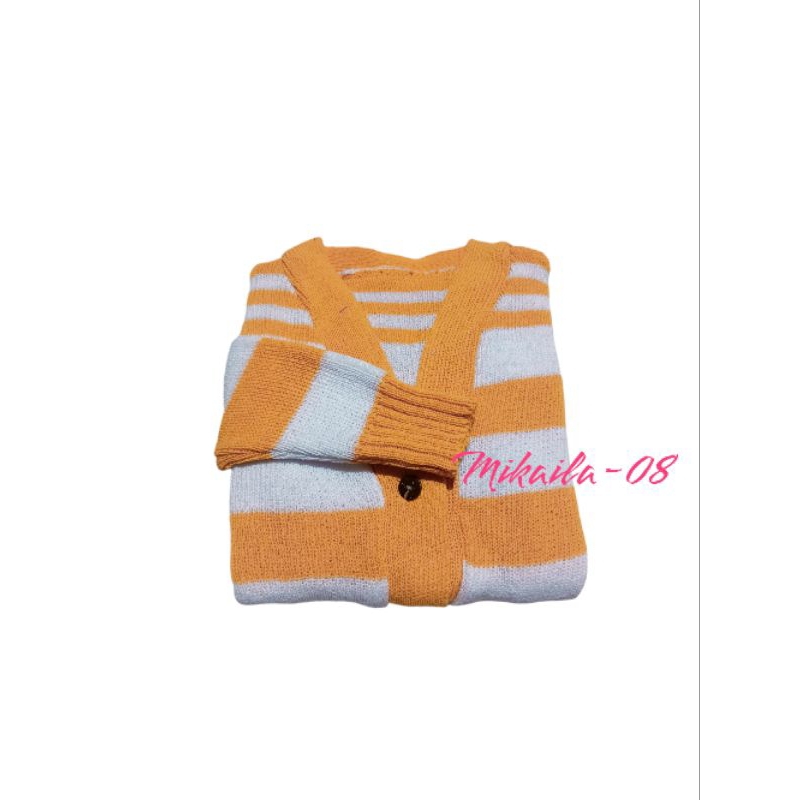 RB Cardigan Rajut Motif Salur Sweater Kancing 1-3thn Kardi Anak Unisex