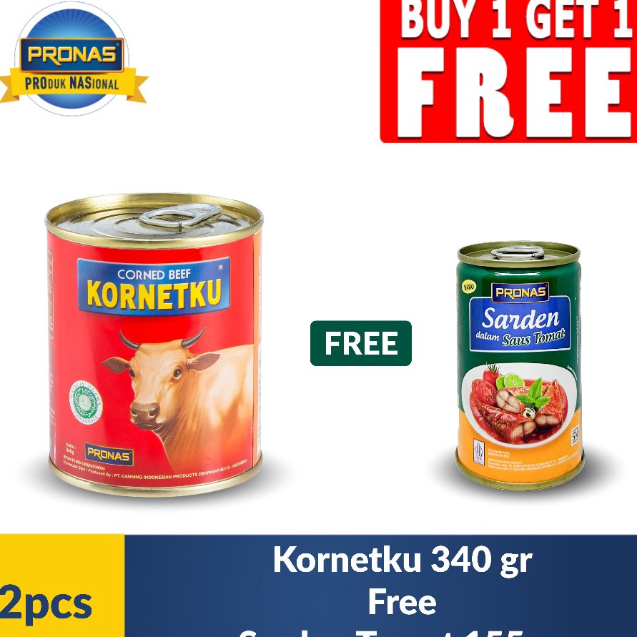 

PALING AMPUH CO Kornetku Kornet Sapi 34 gr Free Sarden Tomat 155 gr