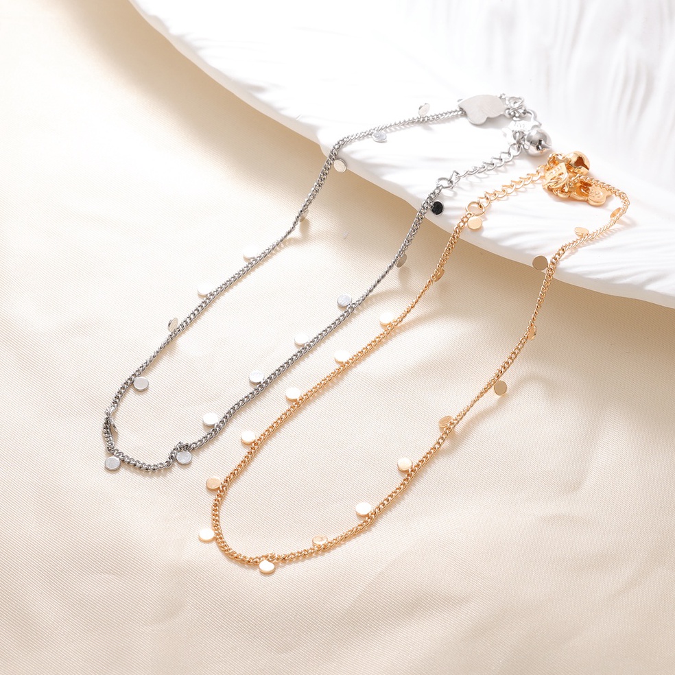 KUP826 Dijamin Ori Hyl Jewelry 9A Gelang Kaki Titanium Wanita Emas Muda Perak Asli Dewasa Anti Karat