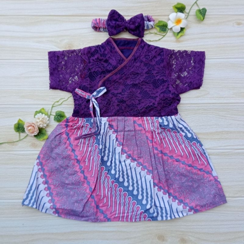 Hanbok Bayi / Hanbok Batik Anak / Hanbok Brokat warna DUSTY PURPLE