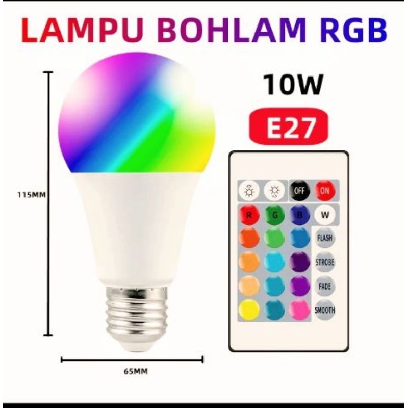 LAMPU WARNA WARNI | BOLA LAMPU RGB + REMOT