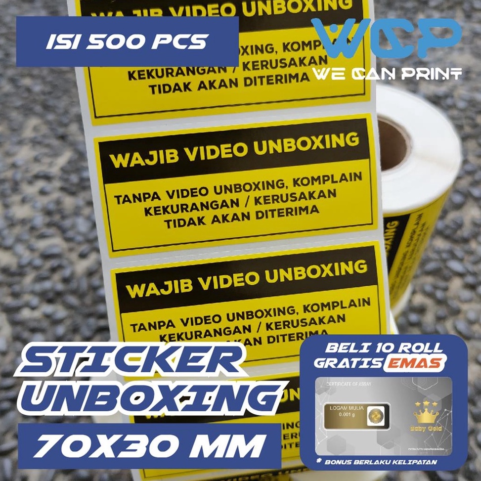 

GVX534 Terlaris Label Sticker FRAGILE Wajib Video Unboxing Stiker Unboxing Kuning Paket isi 5 pcs