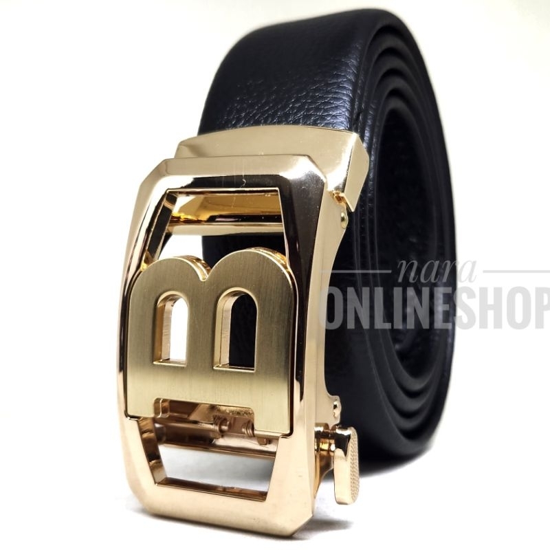 Gesper Ikat Pinggang Pria Model Rel Huruf B