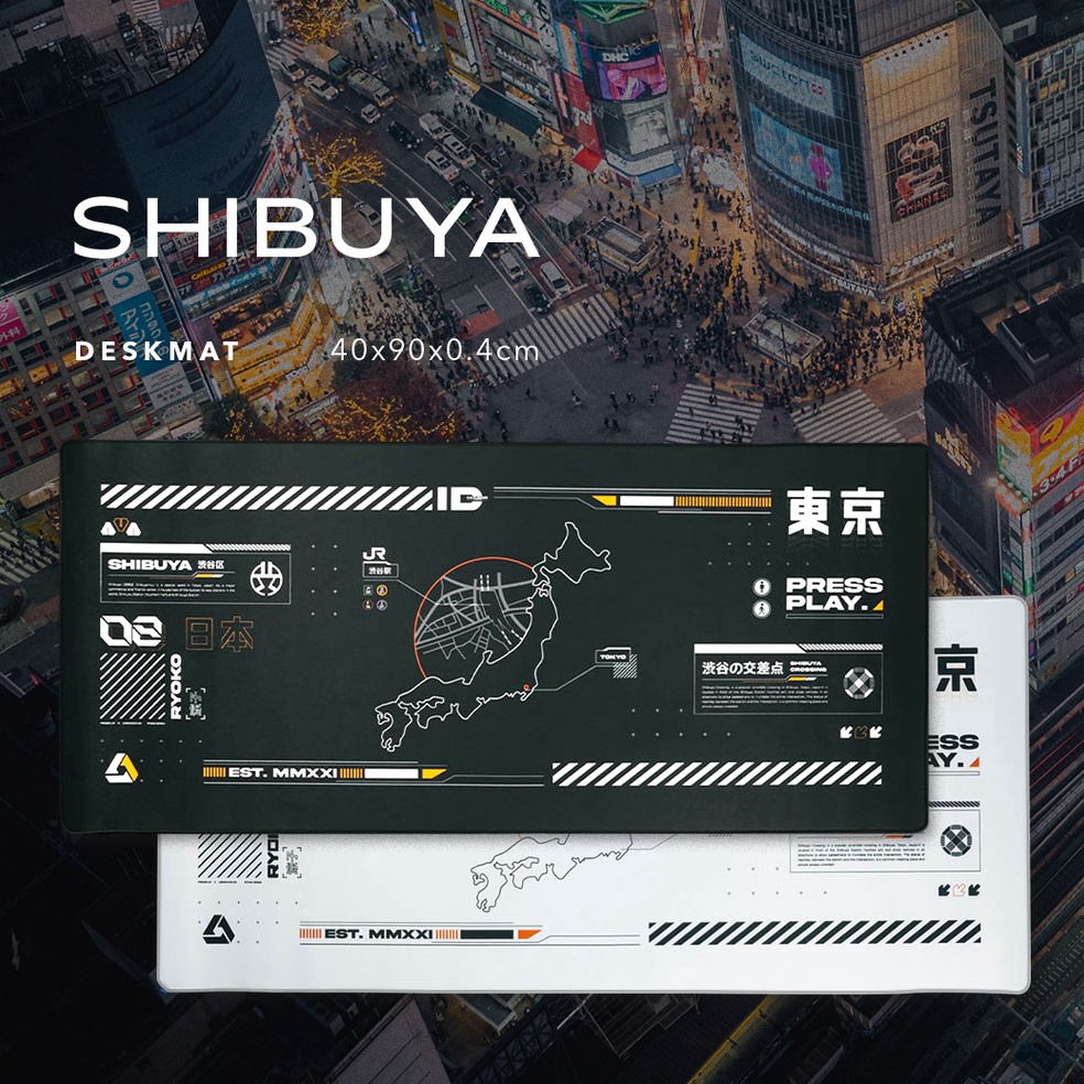 KPN784 1111 SHIBUYA Gaming Mousepad Deskmat by Press Play