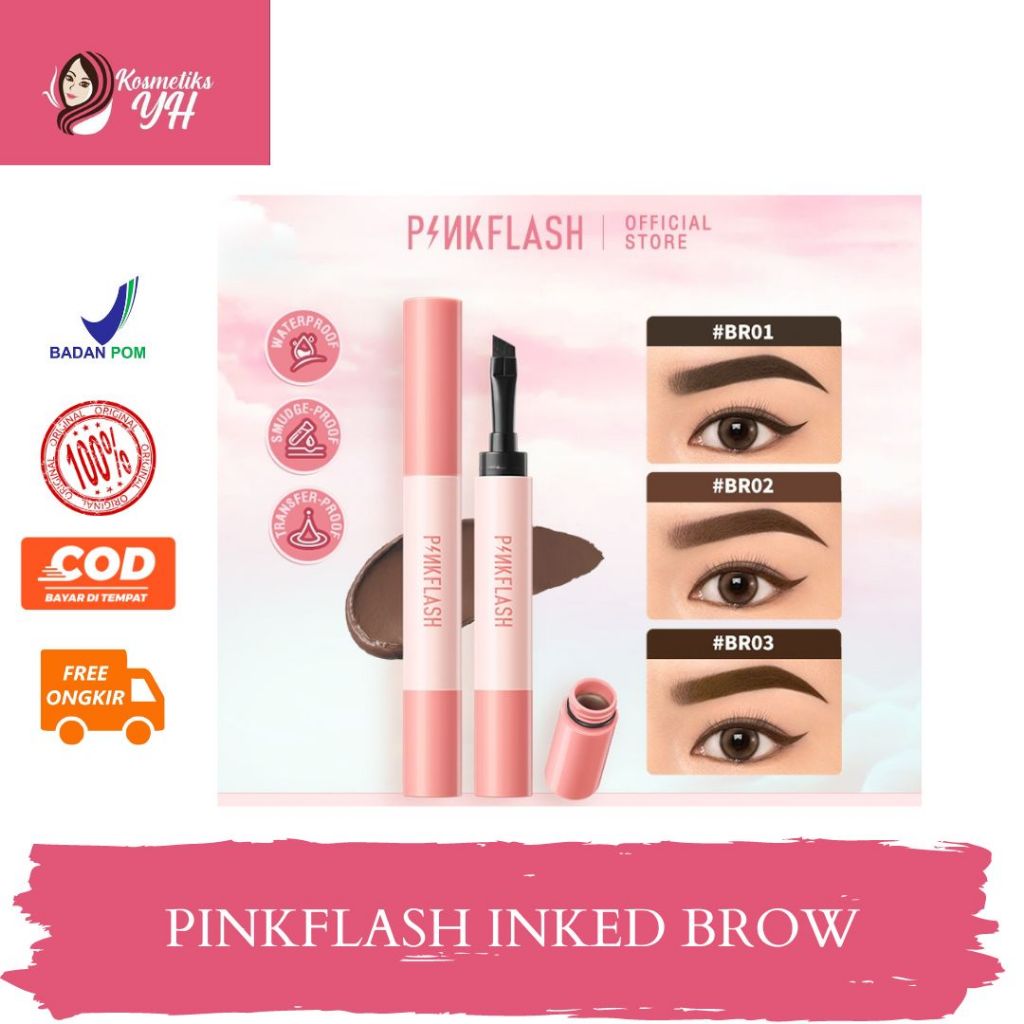 PINKFLASH EYEBROW POMADE TAHAN AIR ATAU EYEBROW PINKFLASH DAN ALIS PINKFLASH