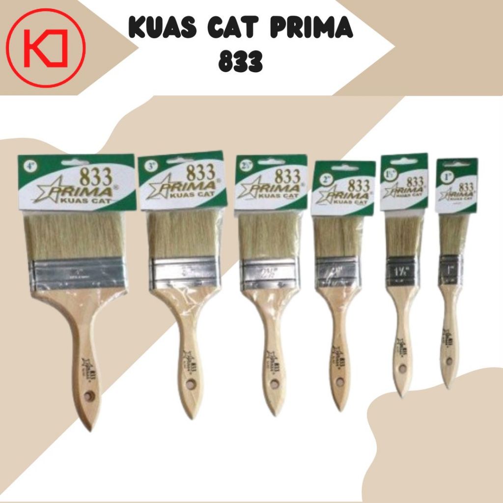 

Kuas Cat Tembok Gagang Kayu Bulu Putih Prima 833