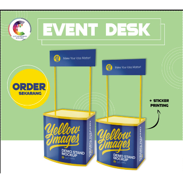 EVENT DESK / BOOTH PORTABLE PVC + PRINTING