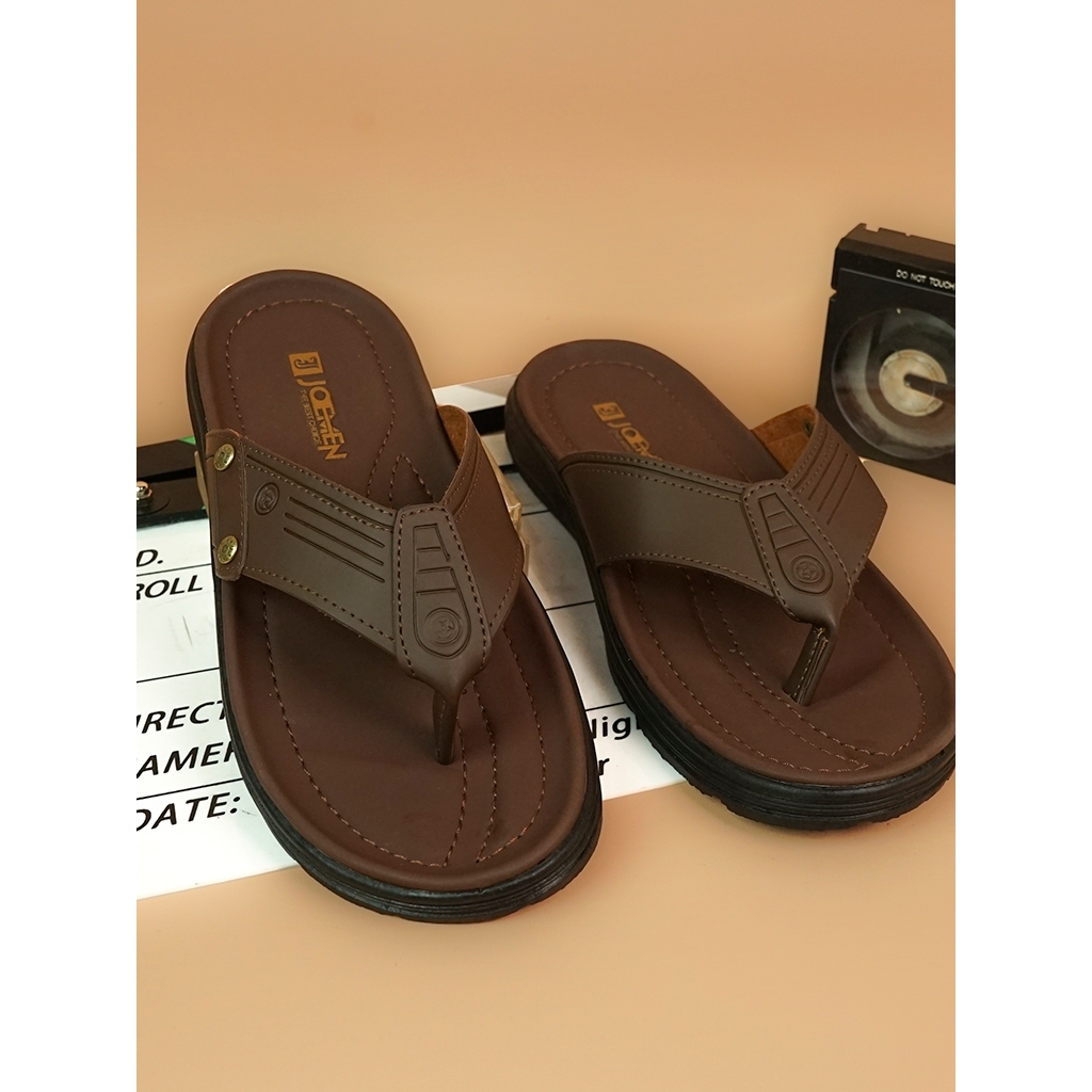 Sandal kulit Joemen jepit pria S 20 ORIGINAL 100% sandal slop laki laki terbaru Elastis keren dewasa