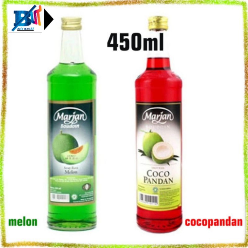 Marjan melon/cocopandan grosir - 450ML Syrup Marjan hijau - merah promo hampers parsel