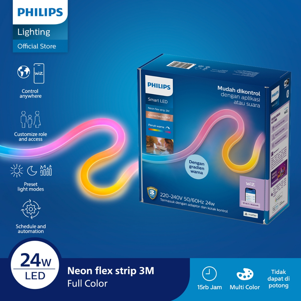 Philips Lampu Wifi Neon Flex Strip 3M Tunable color