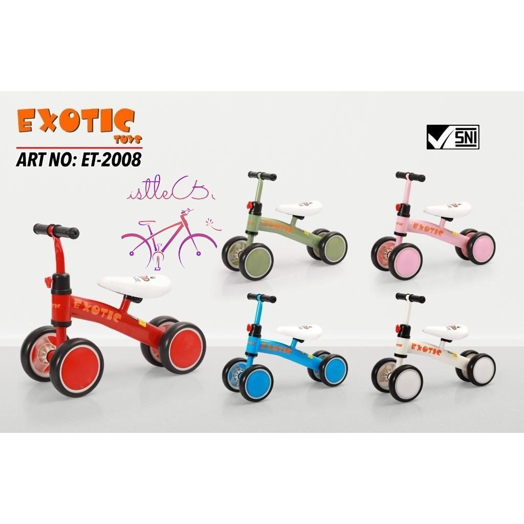 Sepeda Balance Anak Exotic ET2008 1-3 Tahun Roda EVA Diameter dan Tapak Besar Baby Balance Bike