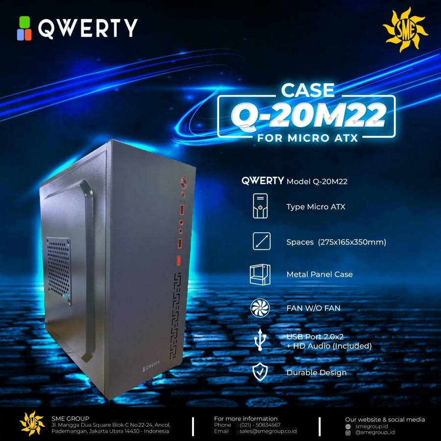 CASE QWERTY Q-20M22 FOR MICRO ATX CASING KOMPUTER + PSU 450 WATT