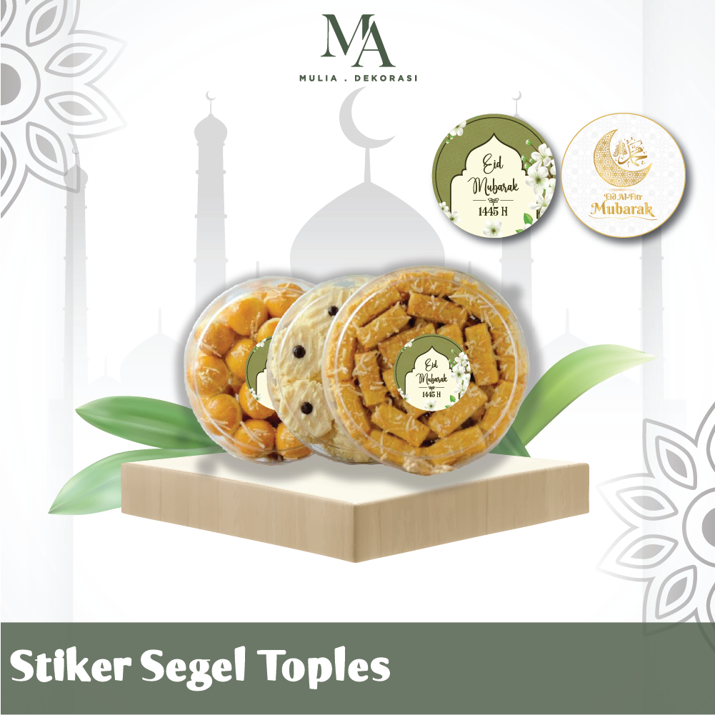 

Sticker Toples Kue Lebaran Bulat 24 Pcs Label Segel Kemasan Edisi Idul Fitri 2024