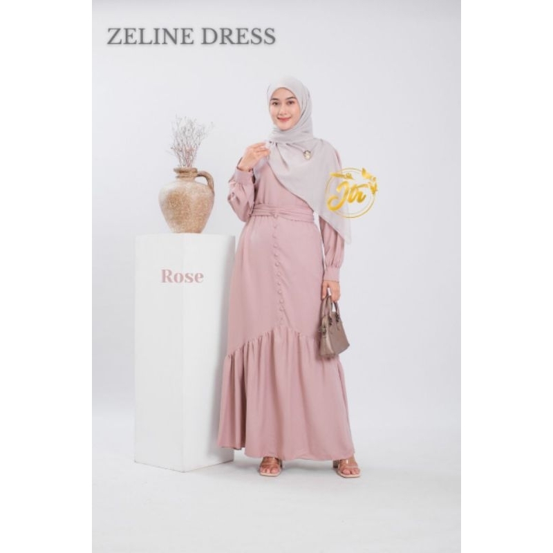 Zeline Dress Ied Series | Gamis Zeline | Gamis Lebaran Terbaru | Gamis Polos | Gamis Shakila