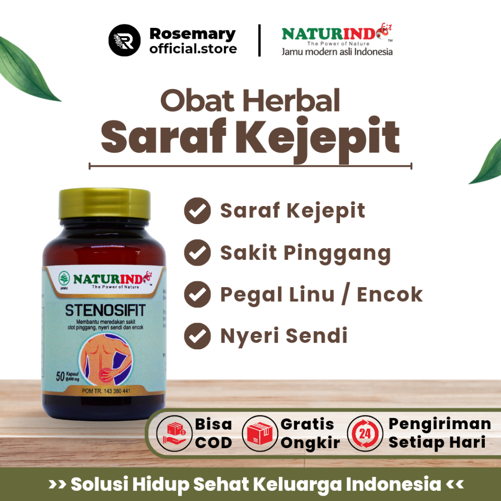 Obat Herbal Syaraf Saraf Sarap Kejepit Bokong Kaki Stenosifit Naturindo