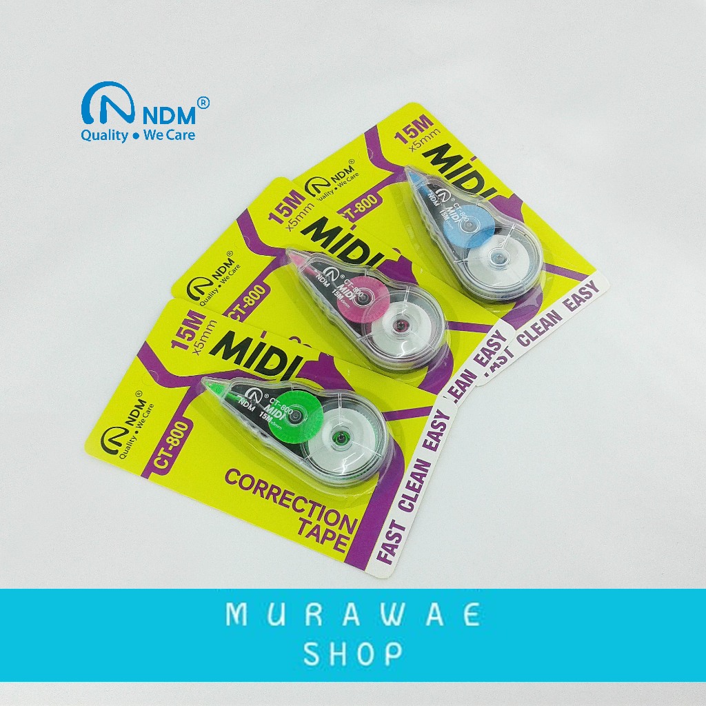 

Tip ex NDM Correction Tape panjang 15Meter CT-800 Midi/Correction Tape /Penghapus Tip Ex /Tipe X Roll Murah /Tip ex Kertas Roll/Pita koreksi