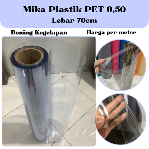 

Mika Kaku Tebal ( 0.50mm x 70cm ) Meteran / Plastik Pengganti Kaca / Mika Rigid Tebel PET