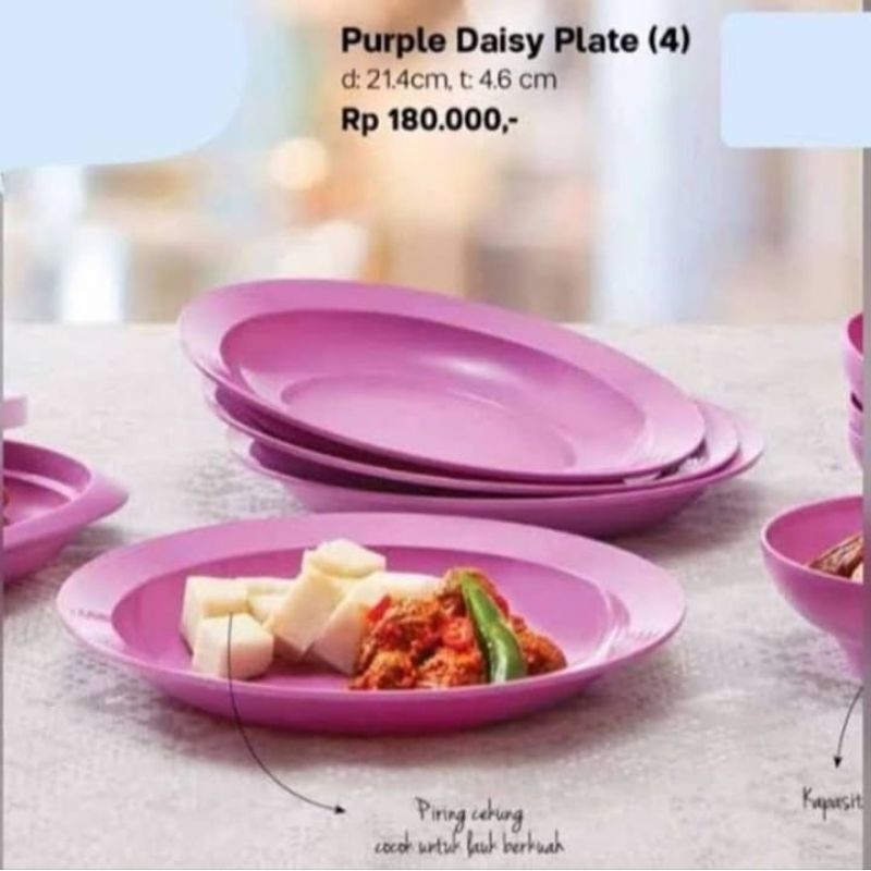 Tupperware Original Promo Purple Daisy Plate| Piring Makan Ungu Promo Februari| Edisi terbatas