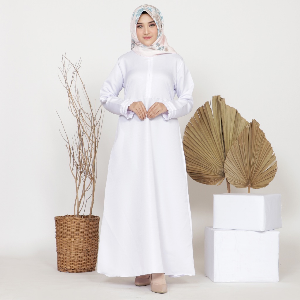 Gamis Putih Polos Seragam Kantor Kerja