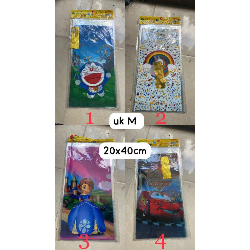 

(PAP) Kantong Plastik Snack Ulang Tahun Anak Plastik Bingkisan Ultah / plastik snack ultah ukuran (M 20X40CM) dan (L25X50CM)