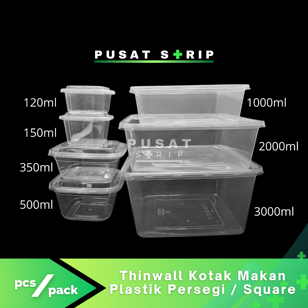 Thinwall Square Kotak Makan Plastik
