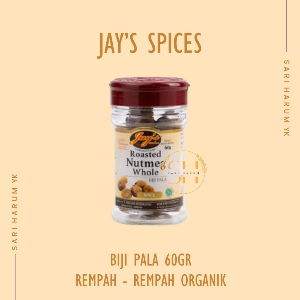 

Bumbu Dapur | Biji pala panggang | Roasted Nutmeg whole | Biji Pala Panggang jays 60gram | Roasted Nutmeg Whole Jays 60gram