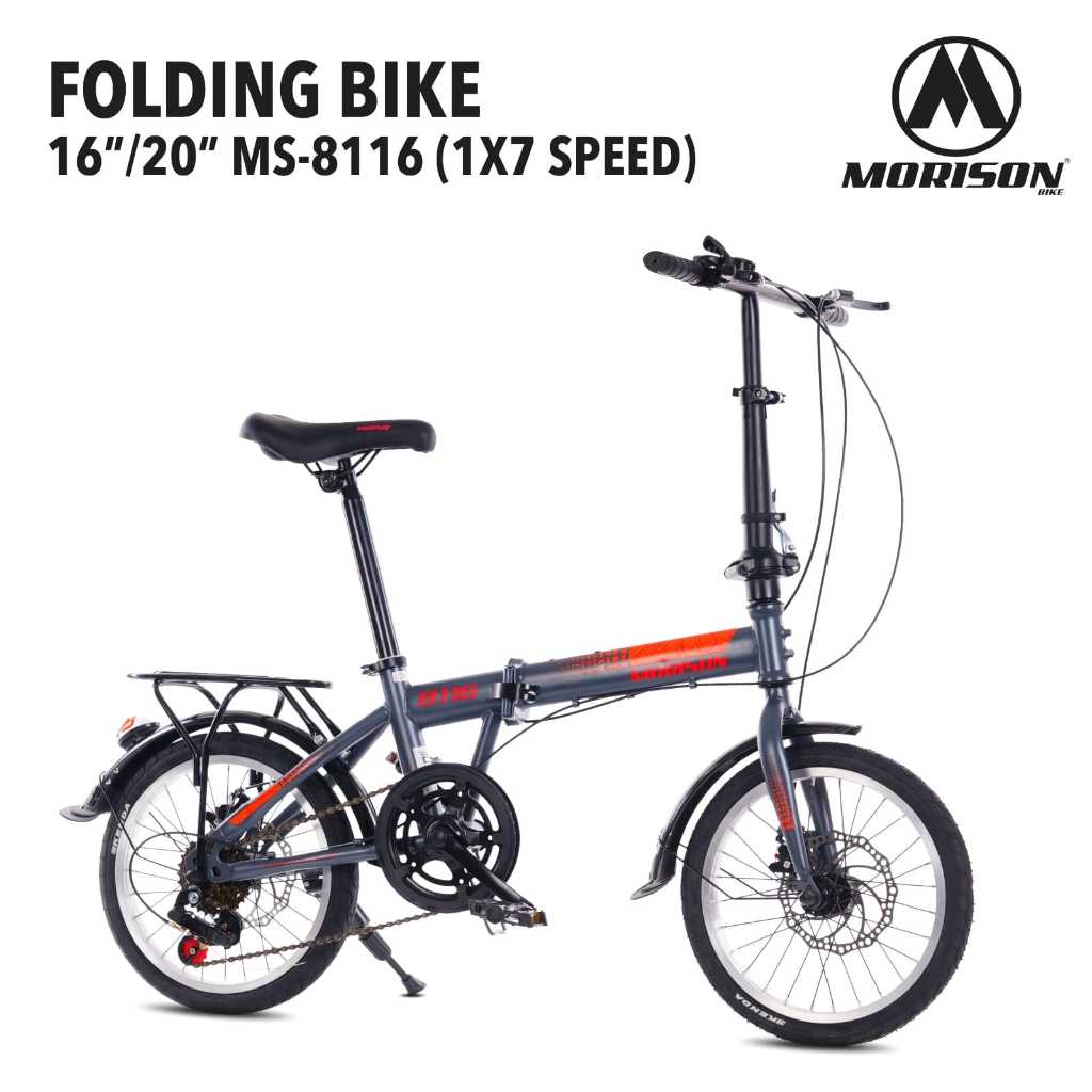 Sepeda lipat  anak dan dewasa lipat morison 16 inch ms 8116  1x7 speed