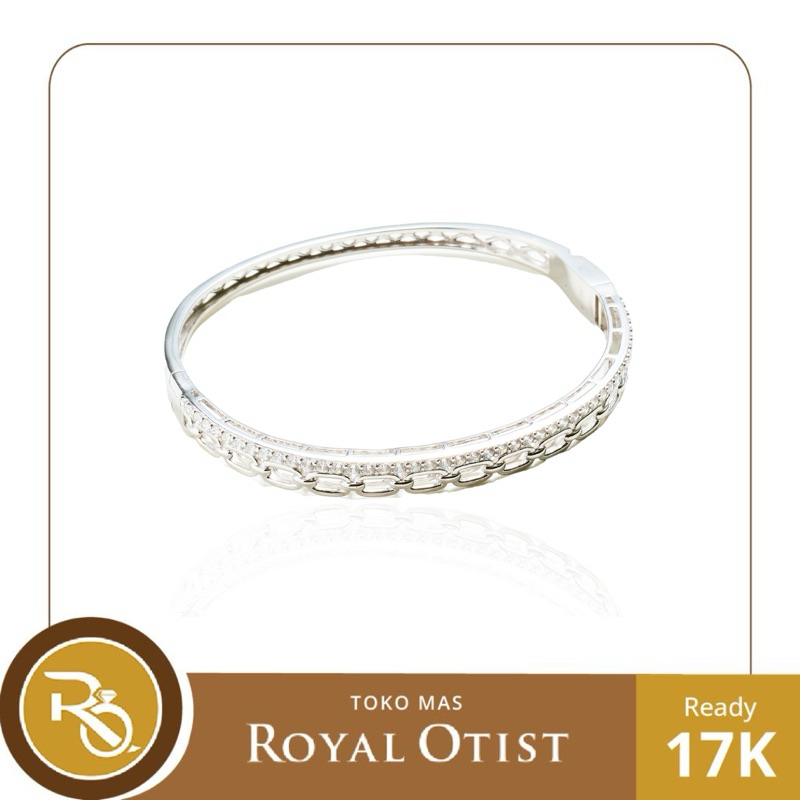 Gelang Emas Putih Bangle Hillary 17 K