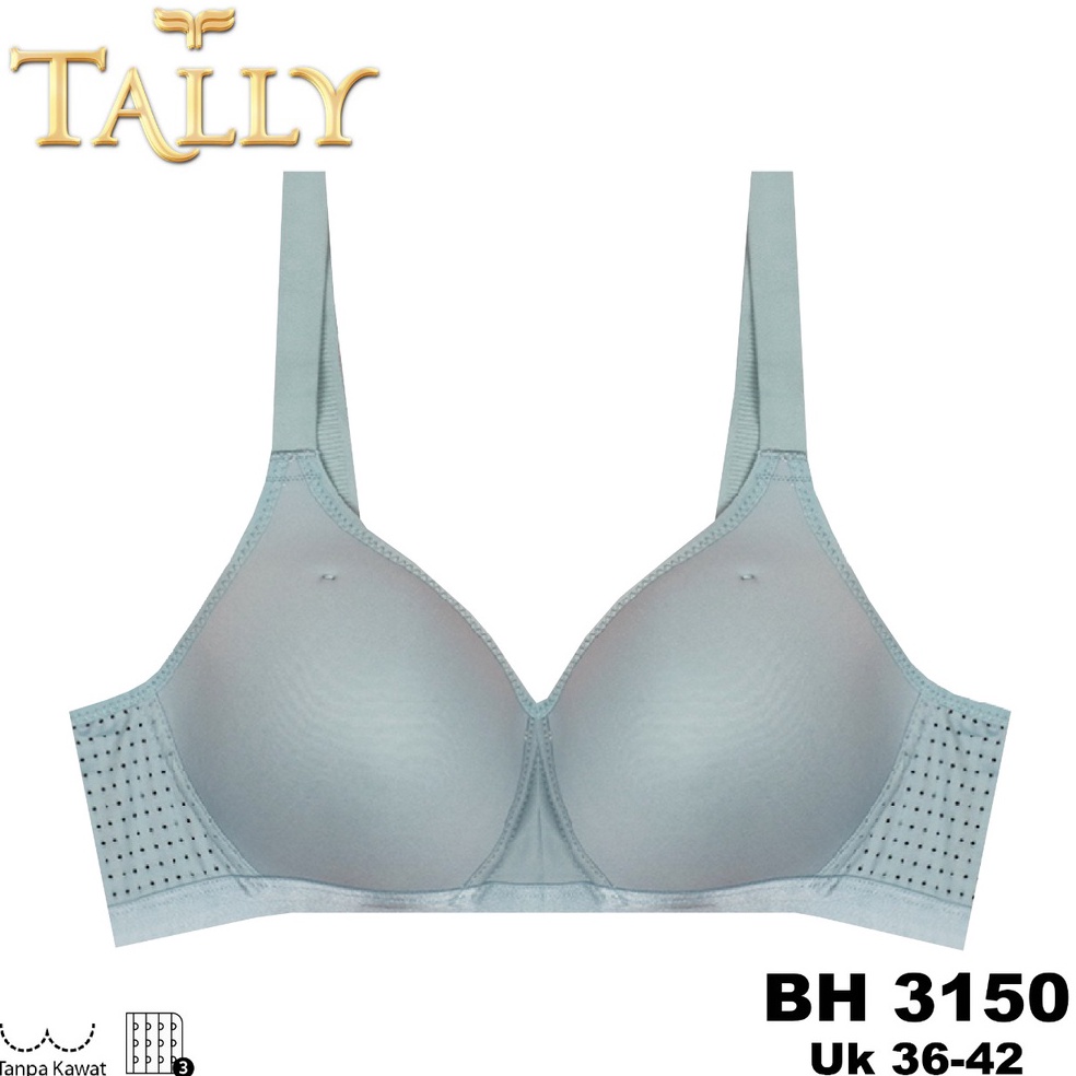 ART F28V TALLY BH 315 Bra Tanpa Kawat Bahan Katun Baby Skin Busa Tipis CUP B  C Kait 3 Bra Harian