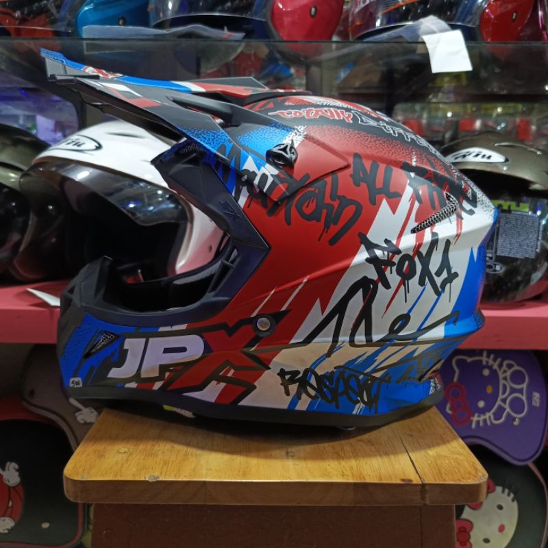 HELM JPX FOX1 TYPE X6 BLACKDOFT/BLUE || JPX FOX1 X6 ORIGINAL || HELM MOTOCROSS