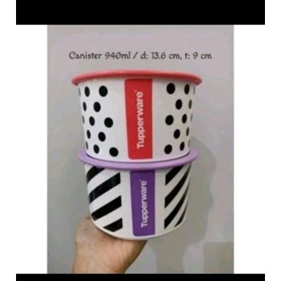 polkadot canister strip Tupperware
