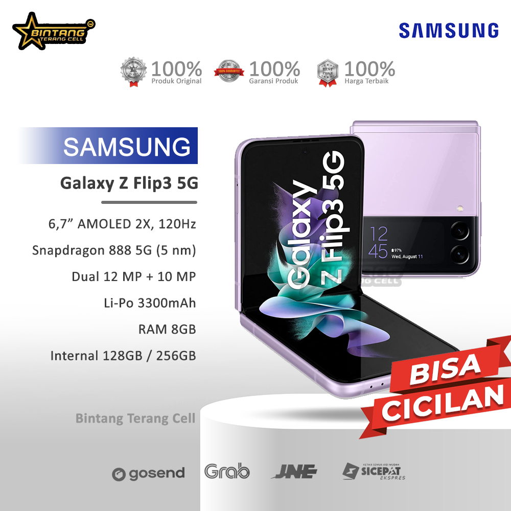 [flashsale]Hp Samsung Z Flip3 samsung galaxy Z Flip 3 5G Ram 8/256Gb Garansi Resmi