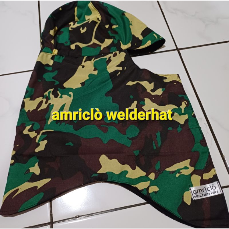 ARMY HIJAU .topi welder,tupung,sebo