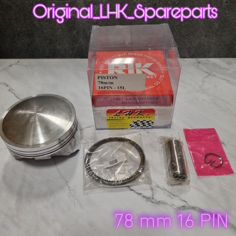 Piston Seher LHK 78 78mm Pin Pen 16 Set Ring Piston Seher Original LHK Thailand