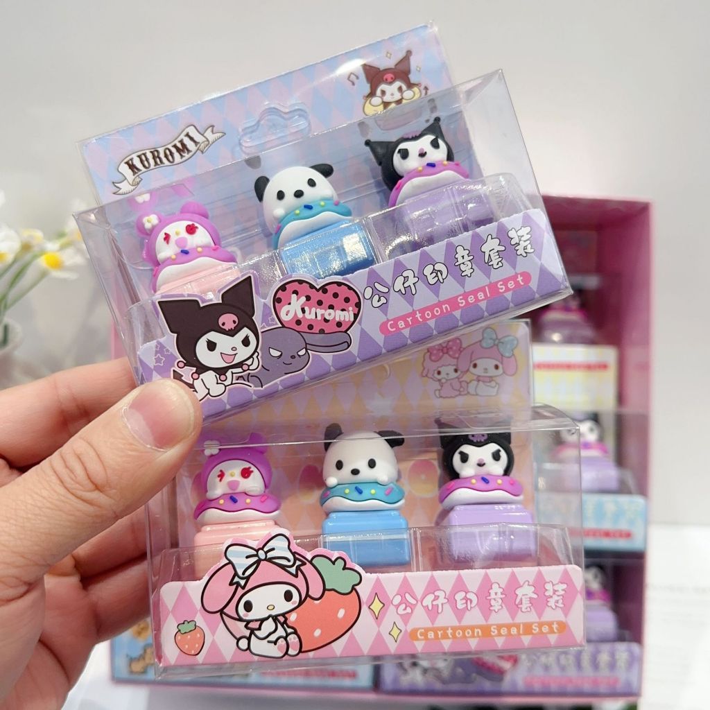 

Kakamoe - Stempel sanrio 1 set / stamp sanrio murah isi 3