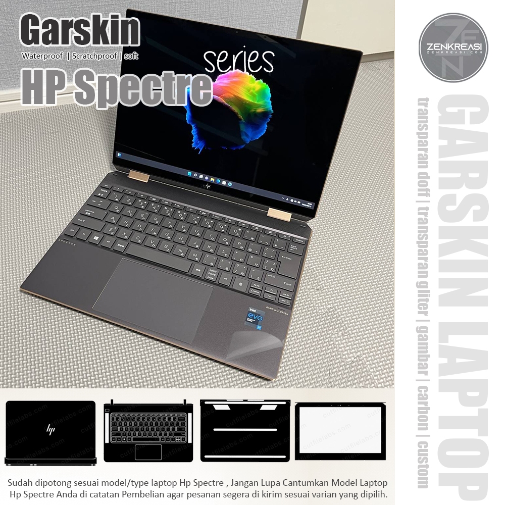 Garskin Laptop Hp Spectre series | Garskin Laptop FullBody | Skin Laptop Protector | Garskin Transpa