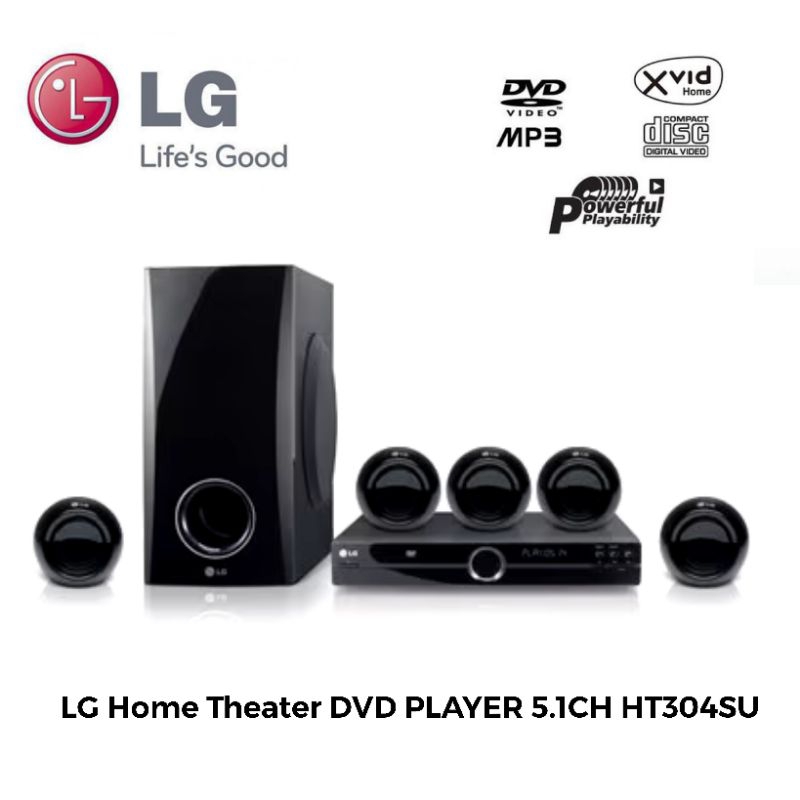 LG Home Theater 5.1 CH DVD PLAYER RADIO FM HT-304SU With Subwoofer