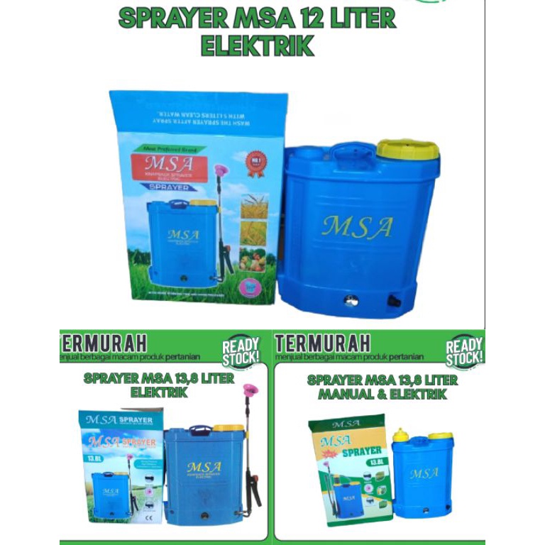 TERPERCAYA POMPA SPRAYER MSA 138  12 LITER VARIASI BERGARANSI ELEKTRIK 138 LITER ELEKTRIK  MANUAL 13