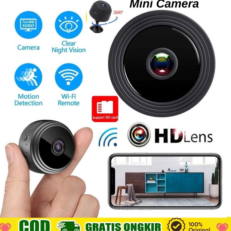 Paling Laris CODMini WiFi IP Camera CCTV HD 18P  v38 Kamera CCTV Pengintai Recharge Wireless IP Netw