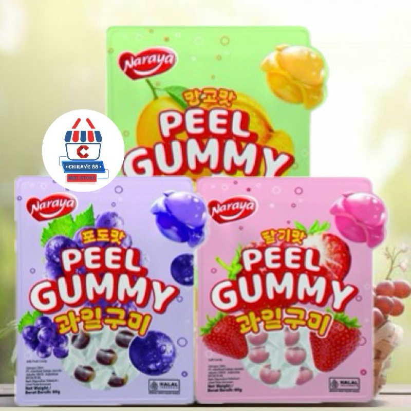 

Naraya Peel Gummy - Jelly Fruit Candy - Jeli Kupas Permen Lunak Jeli Aneka Rasa 80g