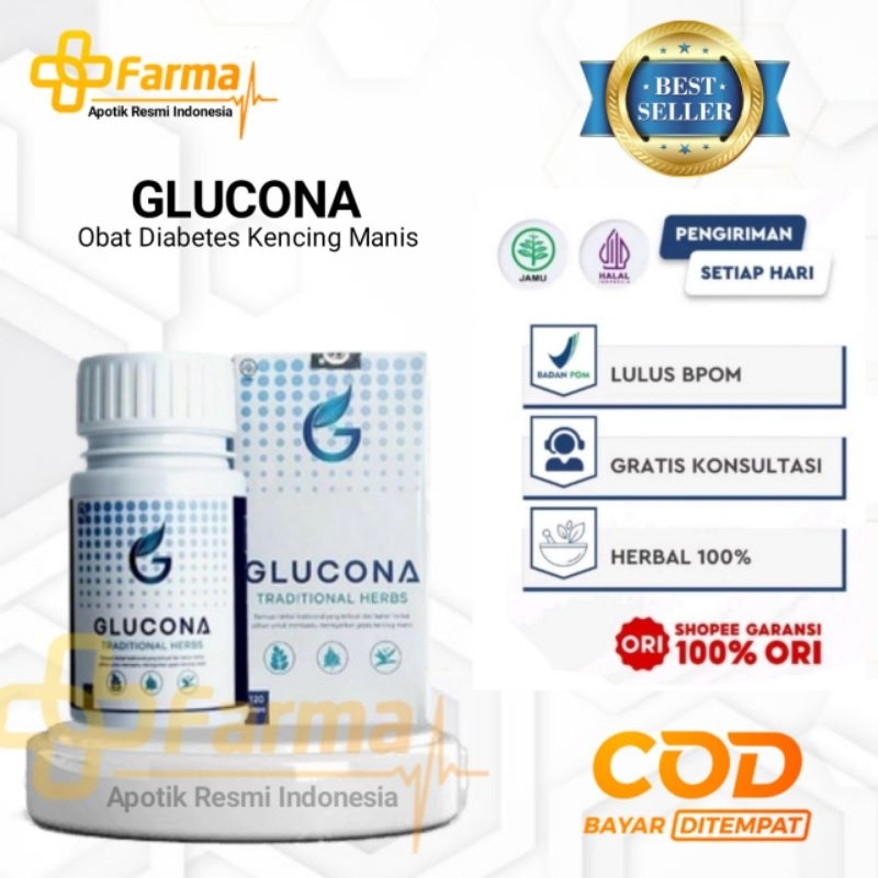 GLUCONA ASLI ORIGINAL - GLUCONA OBAT DIABETES KENCING MANIS RESMI BPOM 100% HERBAL DIJAMIN PALING AM