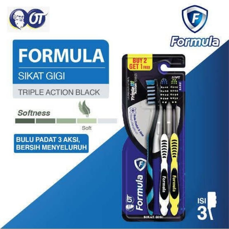 Sikat Gigi Formula Triple Action isi 3-Sikat Gigi Dewasa - Ranays
