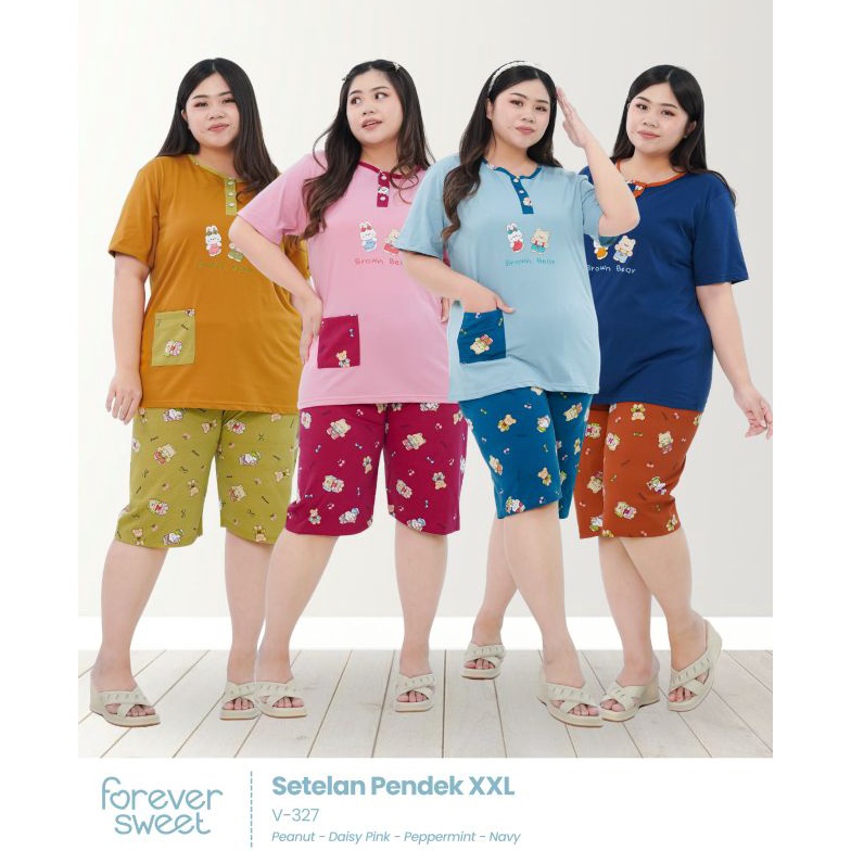 ART E27Q BABYDOLL BAJU PENDEK CELANA PENDEK XXL MERK FOREVER BAHAN HALUS DAN LEMBUT BEST SELLER