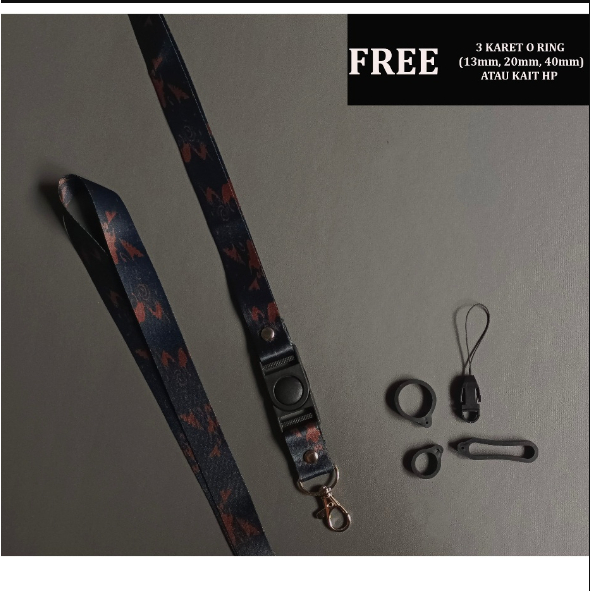 

Lanyard Batik Brown Tali Gantungan ID Card/Nametag,Handphone,Dompet