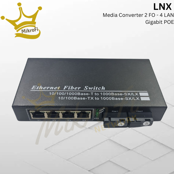 Media Converter 2 Port FO 4 Port Gigabit LAN POE / 2 FO 4 Gigabit POE