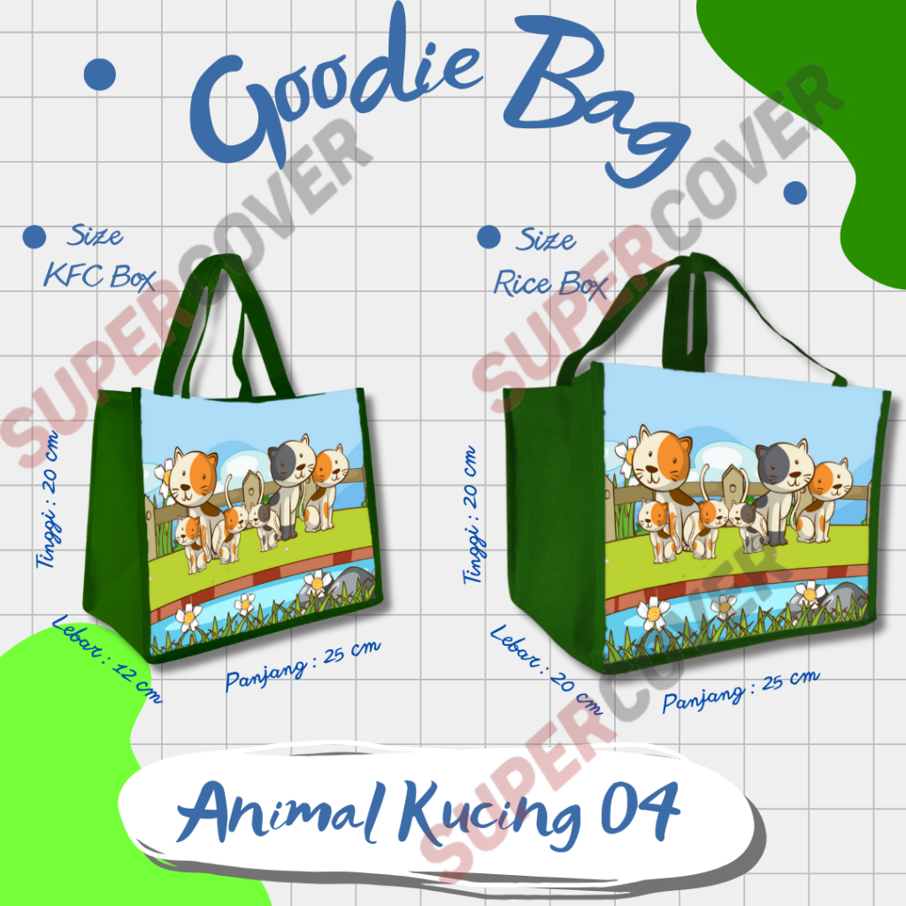 

Goodie Bag Gambar Kartun Animal 04 Warna Hijau Tua Untuk Acara Ulang Tahun, Aqiqah, Sunatan Dan Lain lain.