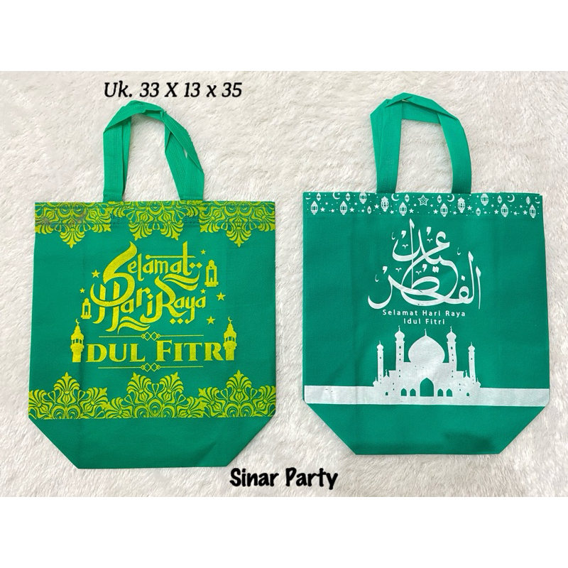 

Tas Spunbond Idul Fitri Hijau Uk. 33 x 13 x 35